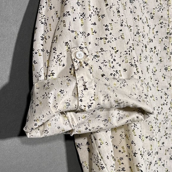 NWT Vince Camuto Floral Print 3/4 Roll Tab Sleeve Tied Button Front Blouse Sz 2X - Picture 4 of 14